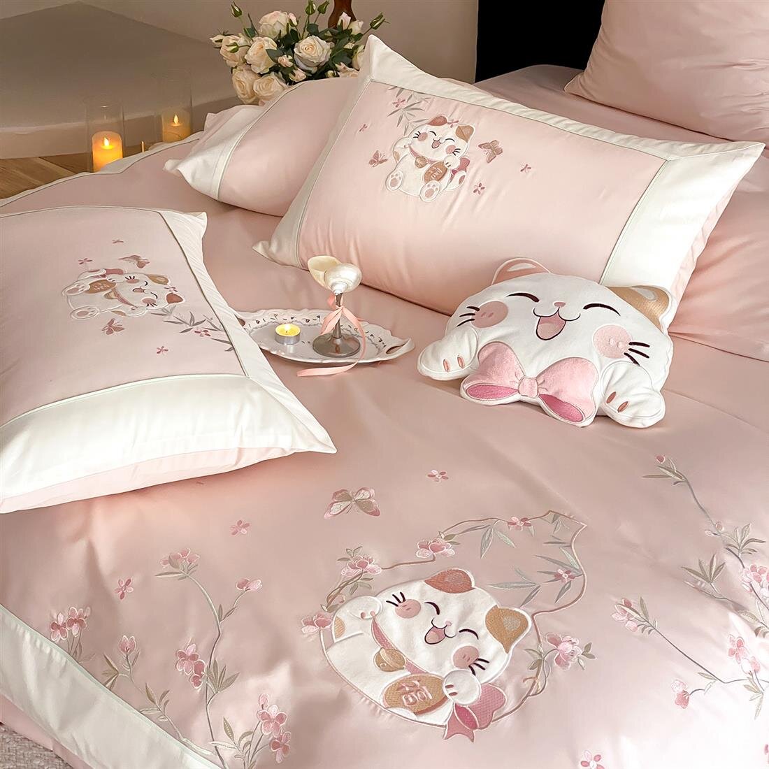 花2699元买套四件套，值吗？MACT少女心粉红贡缎开箱