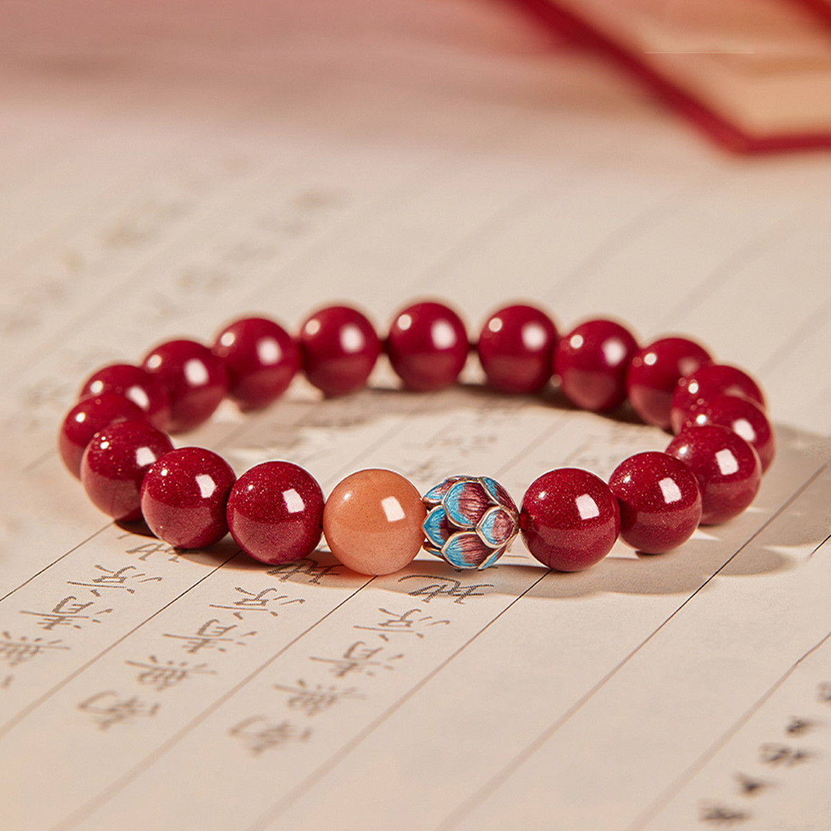 蛇年必备！DTOTO 925银朱砂手链，采莲静心，高级感拉满✨