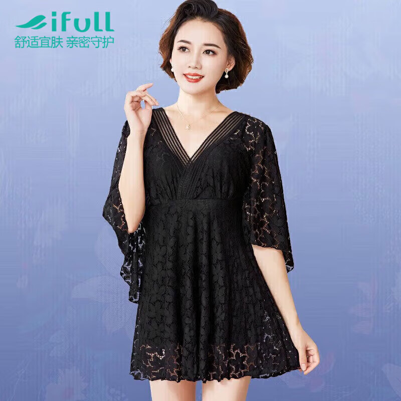 大码泳衣也能穿出时尚感！宜肤这款遮肚显瘦太绝了！