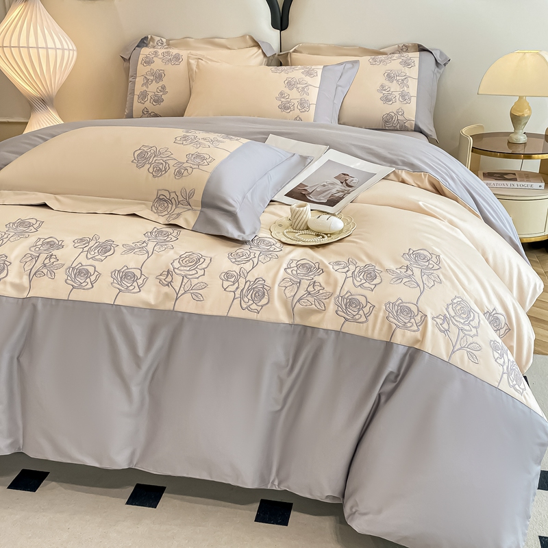 秋冬床品新宠！保睿利斯全棉四件套，刺绣设计太美了💕