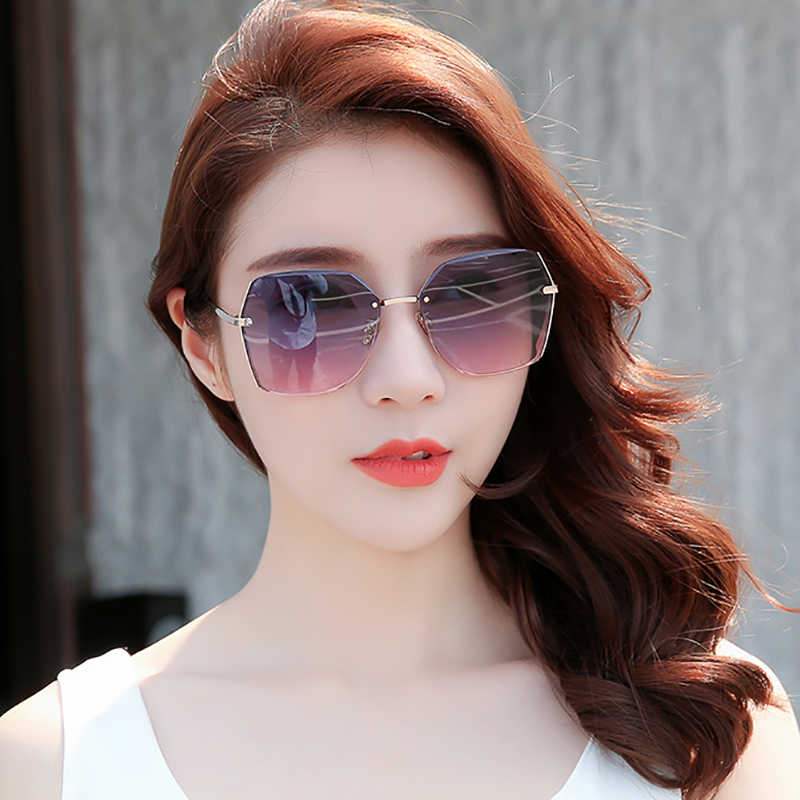 无框渐变太阳镜，夏日出行必备！美艾伦海洋片切边设计太绝了