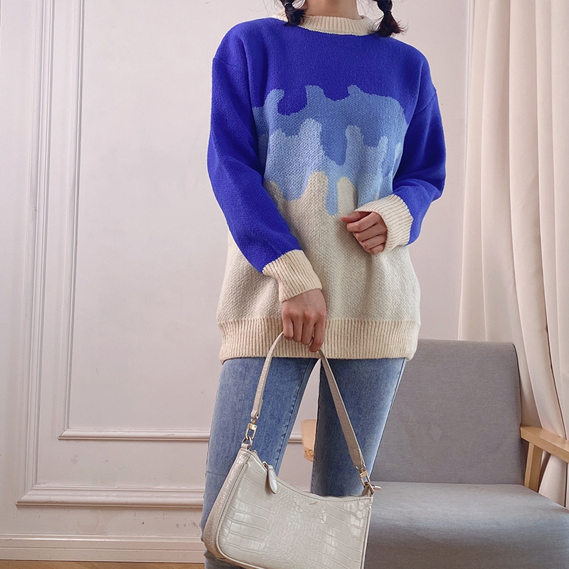 白鹿语拼色毛衣：不规则设计，穿出我的时尚态度