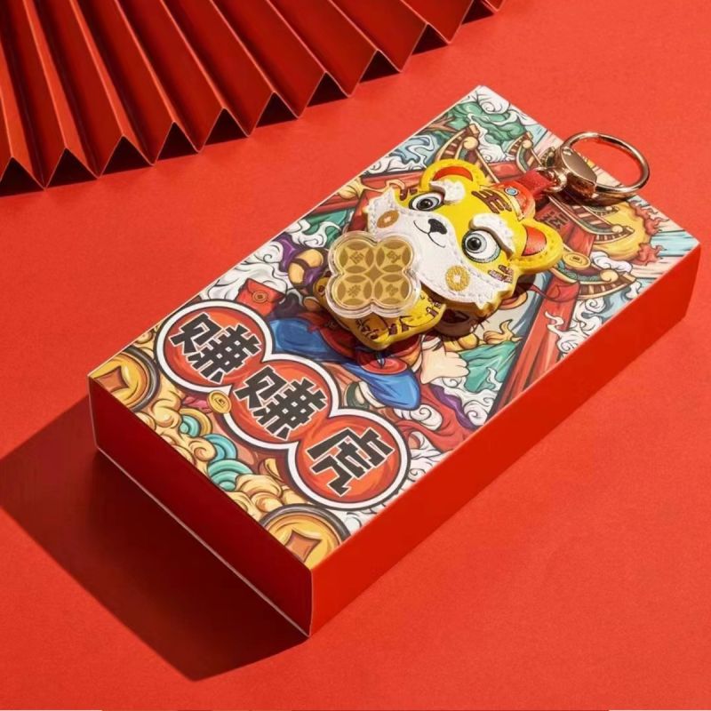 虎年本命年必备！宝萃银楼999足金赚赚虎吊坠开箱实测，这性价比绝了！